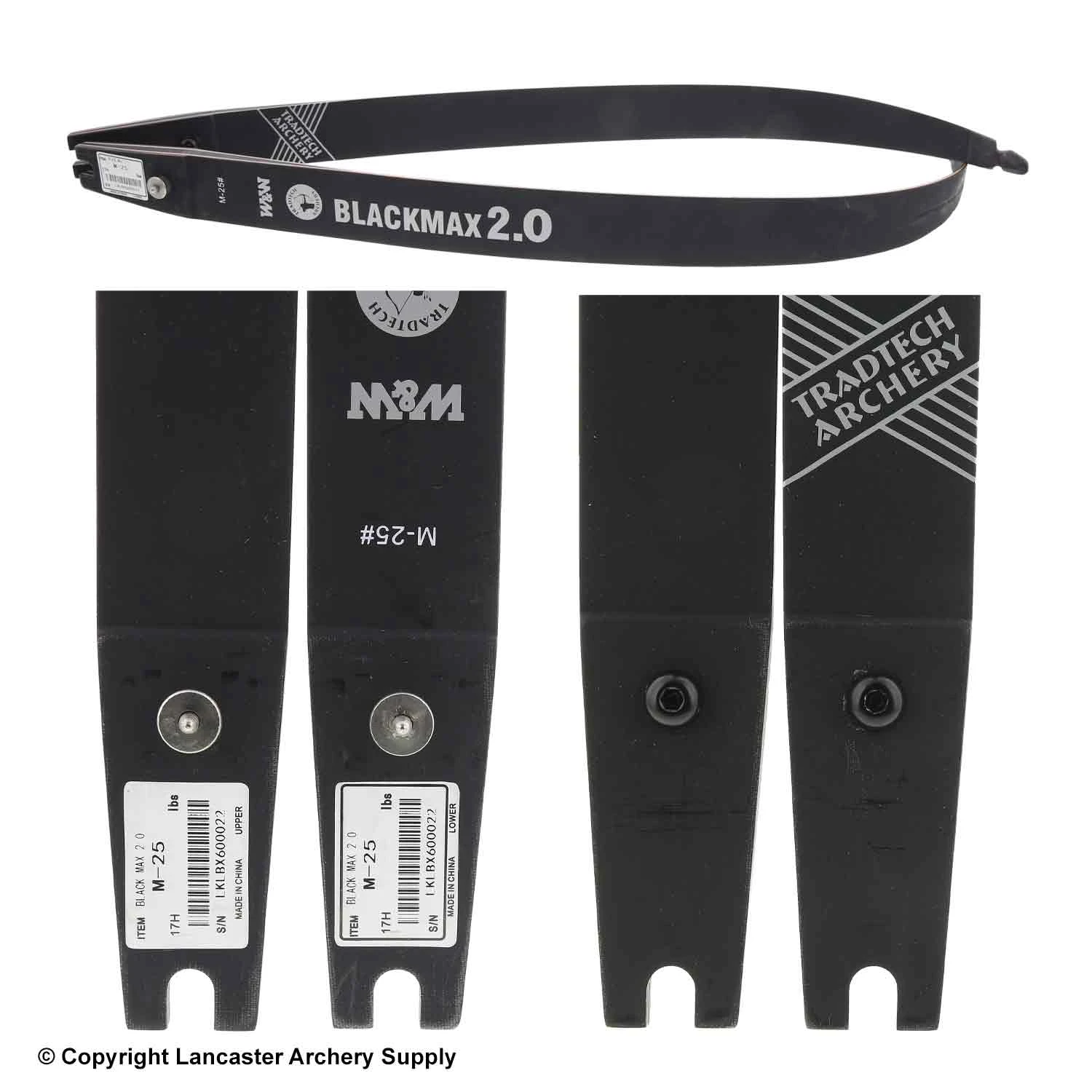 TradTech Black Max 2.0 Glass/Wood Recurve Limbs (Open Box X1031262) 2 TradTech Black Max 2.0 Glass/Wood Recurve Limbs (Open Box X1031262) - Image 2