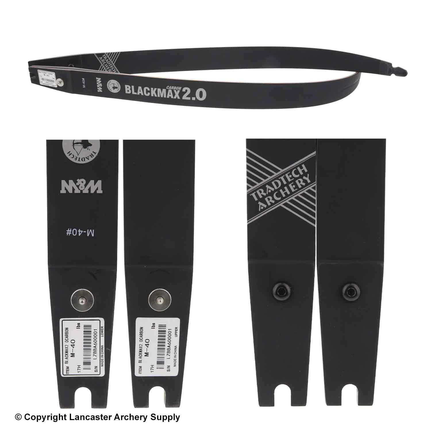 TradTech Black Max 2.0 Carbon/Wood Recurve Limbs (Open Box X1032421) 2 TradTech Black Max 2.0 Carbon/Wood Recurve Limbs (Open Box X1032421) - Image 2