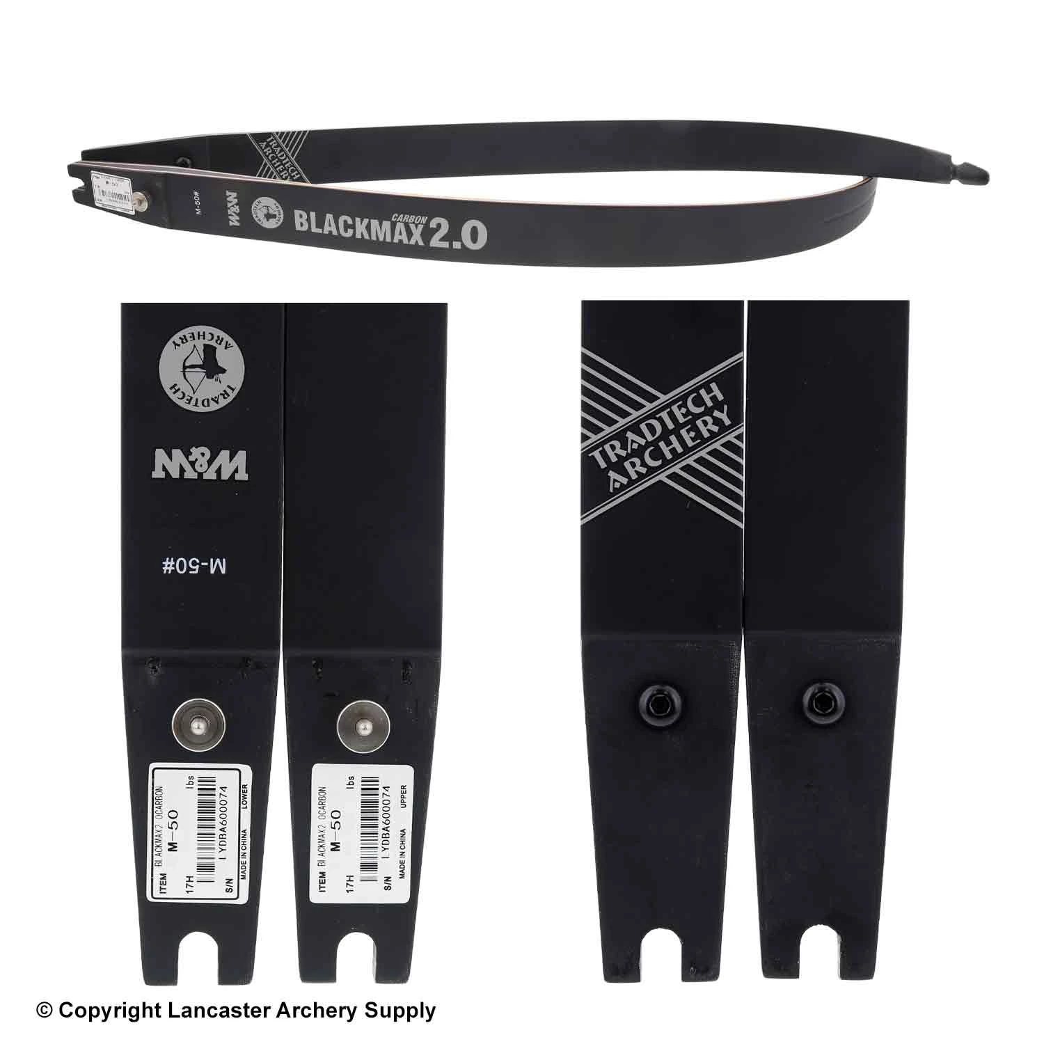 TradTech Black Max 2.0 Carbon/Wood Recurve Limbs (Open Box X1033100) 2 TradTech Black Max 2.0 Carbon/Wood Recurve Limbs (Open Box X1033100) - Image 2